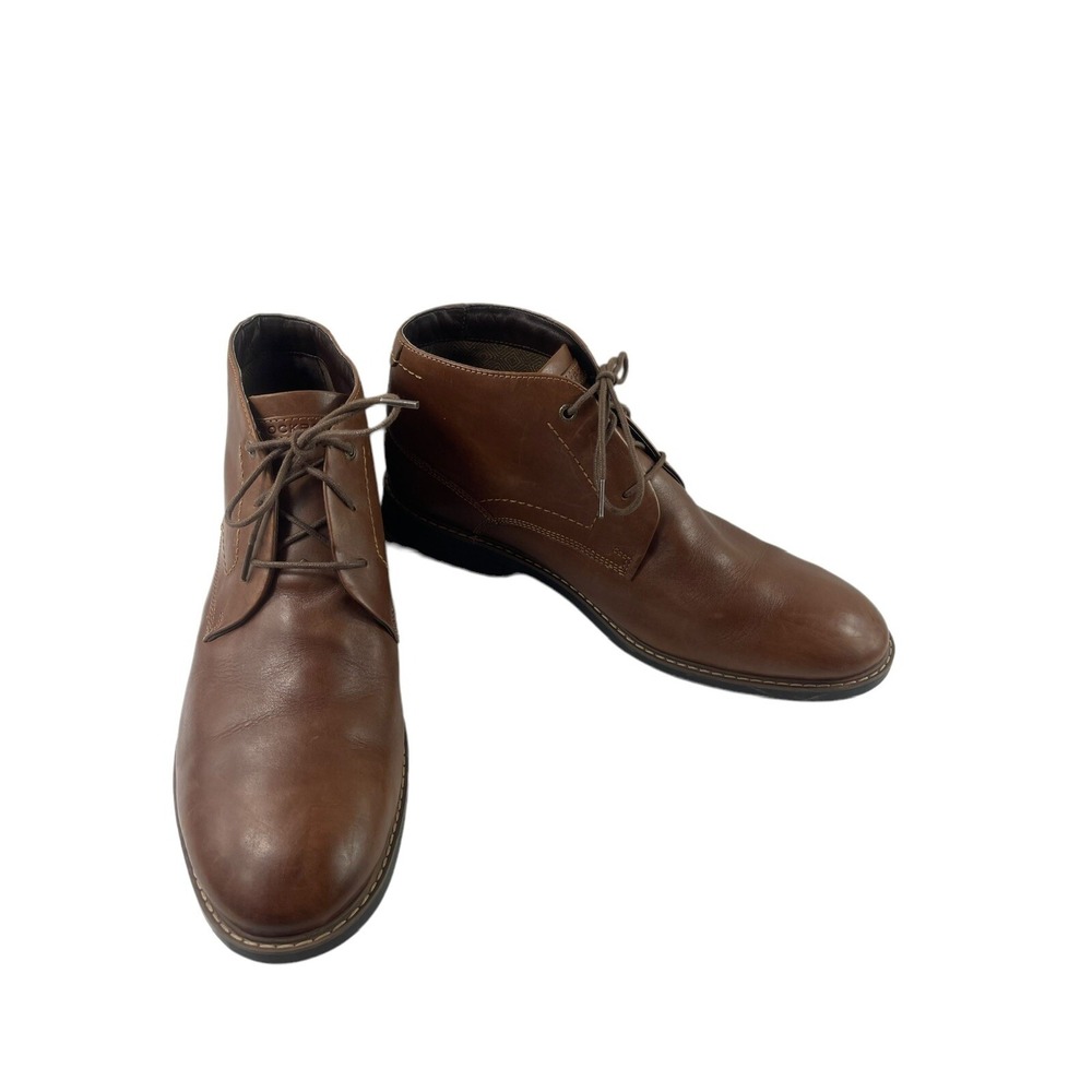 Rockport Classic Break Chukka Boots Men 13 M Shoes Brown Leather Work Bootie